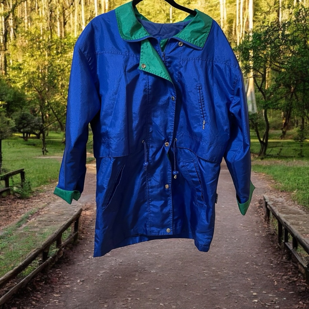 Womens Outdoor Rain Jacket Innovations By Izzi Blue Size M (no size tag)